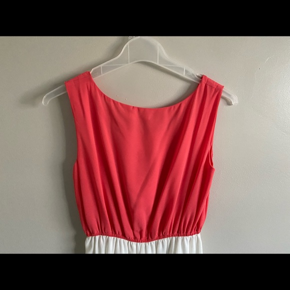 Katie Sleeveless Coral, White, Navy Summer Dress - size small - Picture 3 of 5